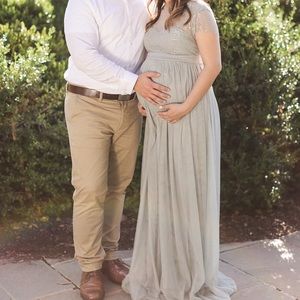 Little Mistress Maternity Lace Bodice Dress